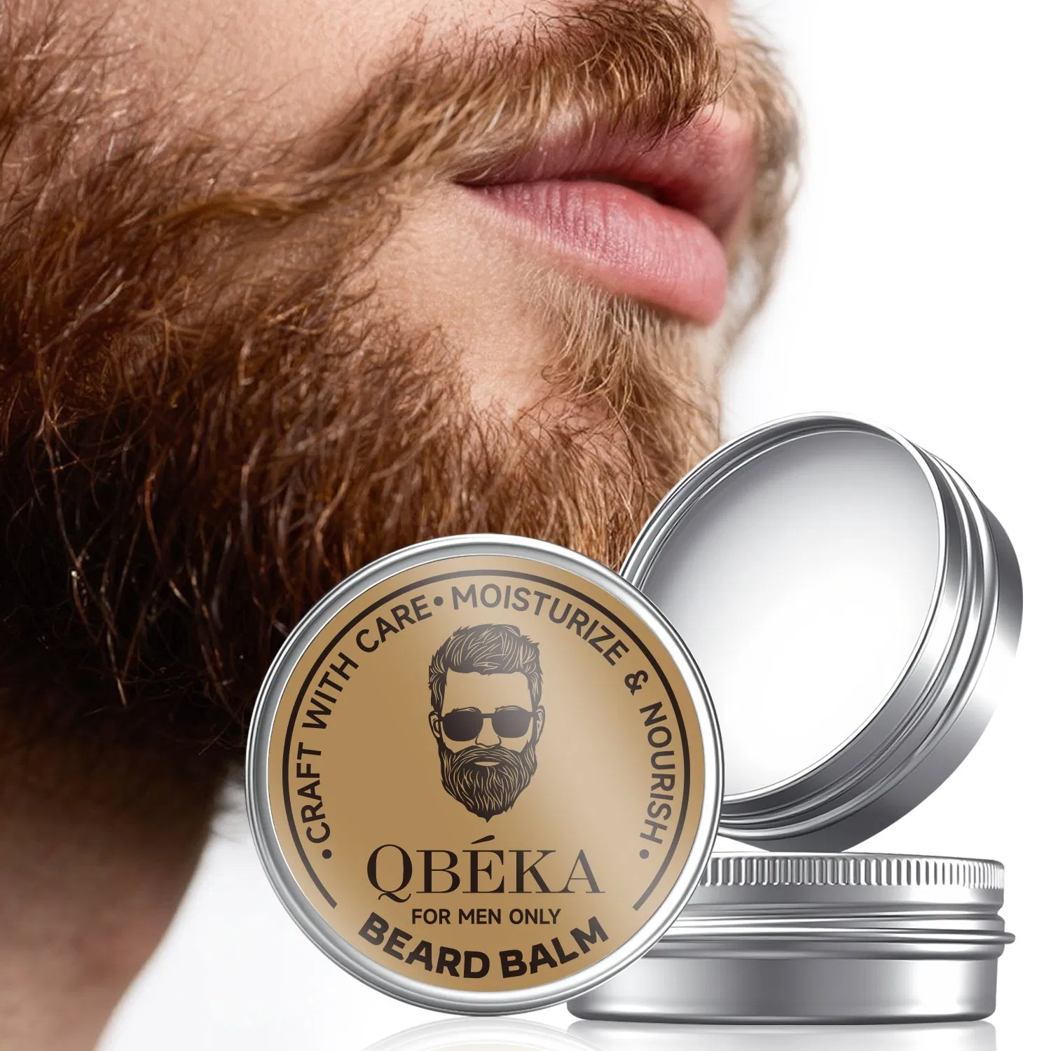 Natural Organic Beard Balm - K-Beauty Hydrating Formula for Soft Shiny Beard & Skin