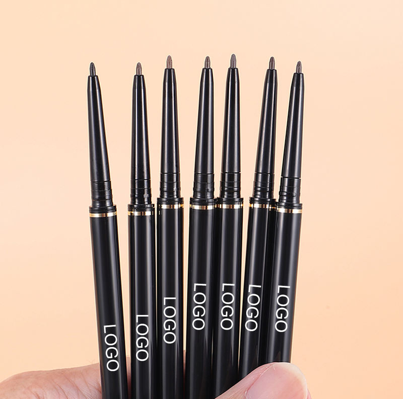 Wholesale Waterproof Automatic Vegan Slim Double Eyebrow Liner Pen Retractable Eyebrow Pencil with Brush
