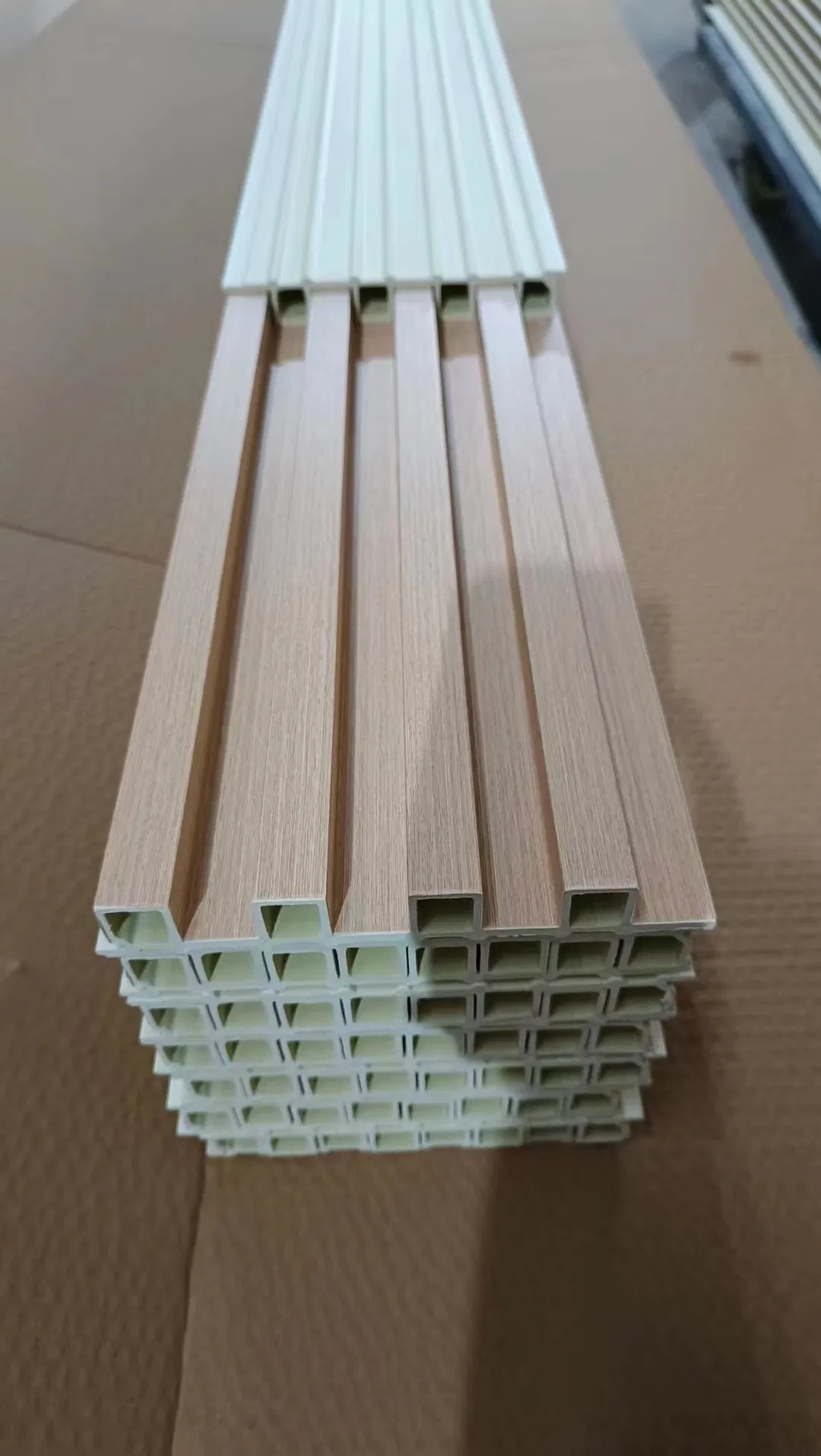 Dividing The House Space with Natural Wooden Pattern WPC Panel for Decoration