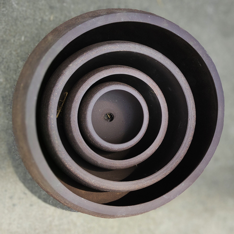 Горшки керамические глиняные фиолетовые большие напольные