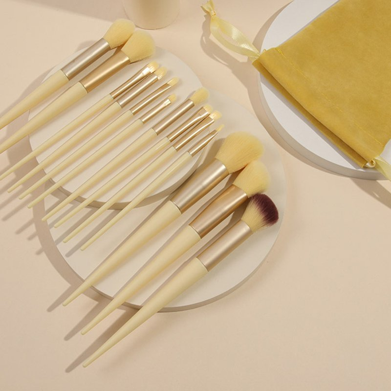 13PCS Yellow Makeup Brush Set Custom Professional Synthetic Cosmetic Brush