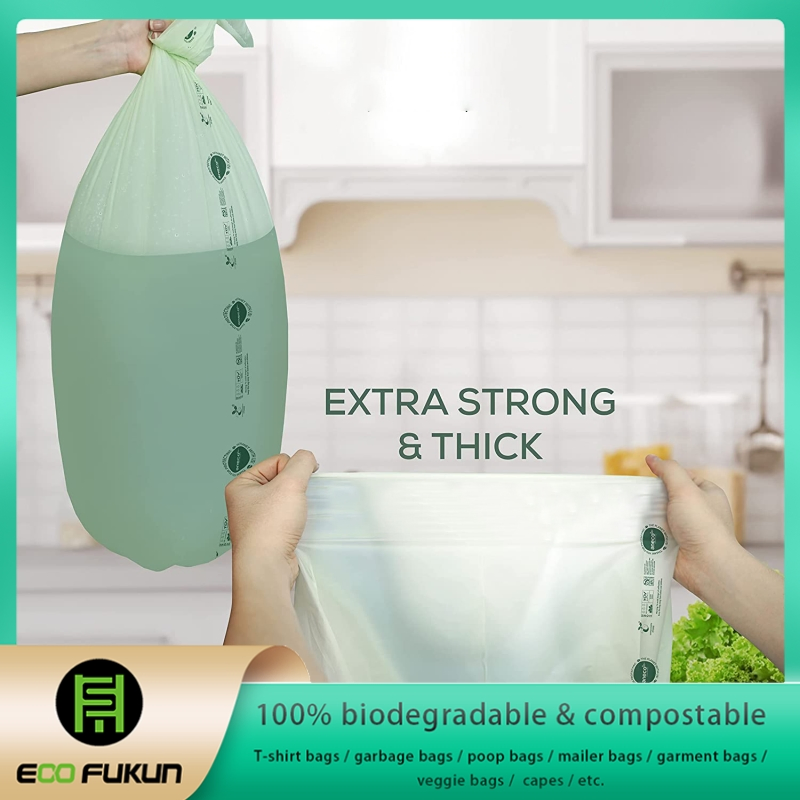 100% Compostable Garbage Liners with Wave Top Style