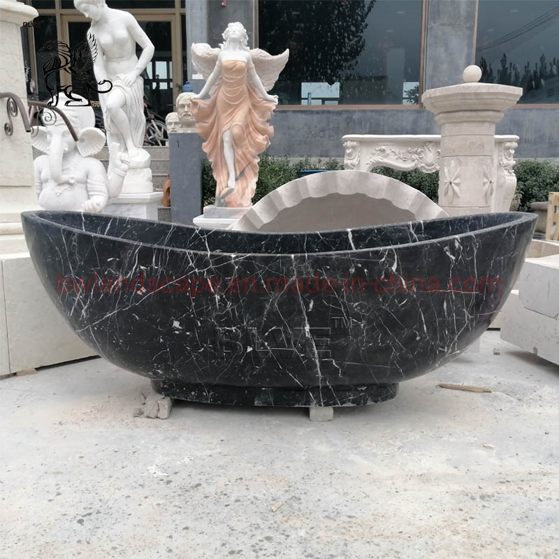 Большая отдельностоящая ванна из натурального мрамора Каррара