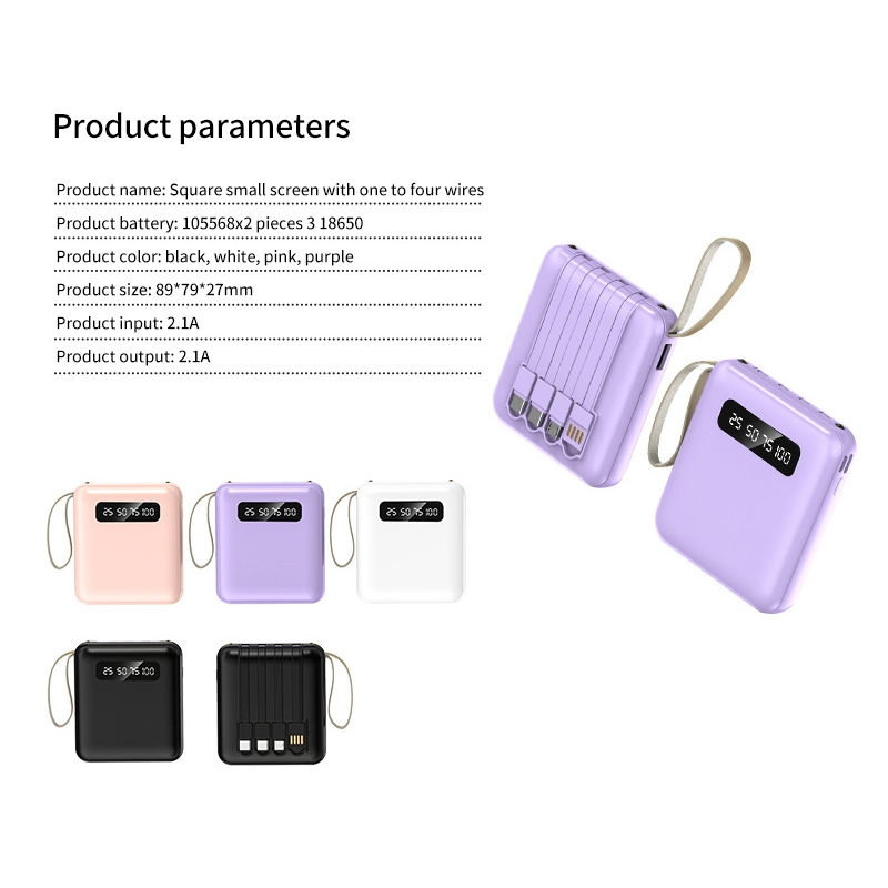 Мини-пауэрбанк 4-в-1 с беспроводной зарядкой 10000-20000 mAh