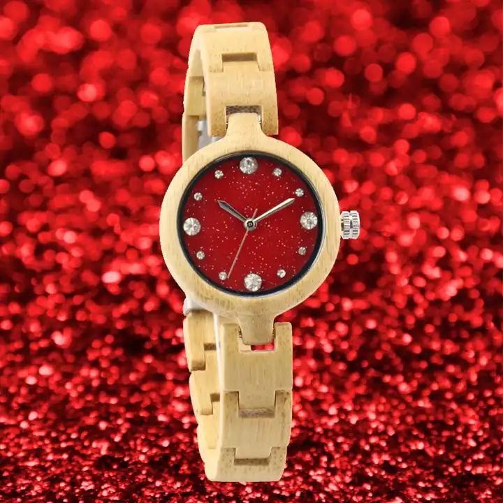 Handmade Women Quartz Wristwatch Luxury Brand Wood Custom Logo Watch Wood