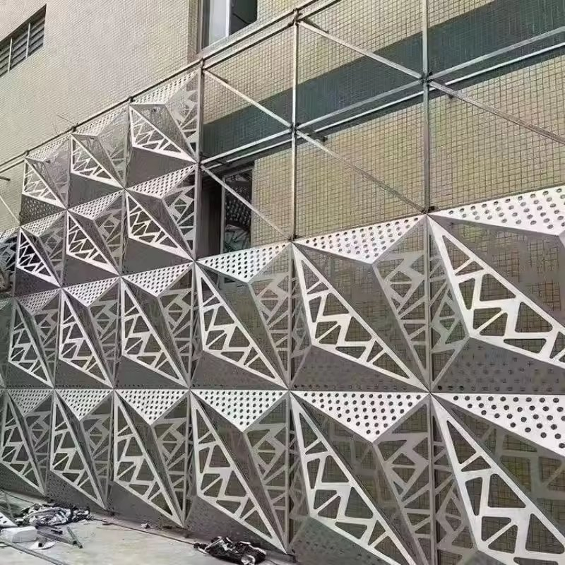 Etal Panel 3D Design Aluminum Carved Solid Panel Cladding System Aluminium Perforated Facade