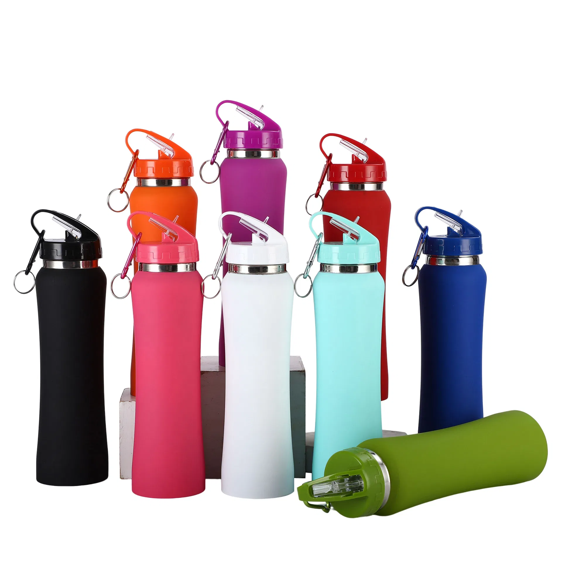 High Quality Gym Outdoor Vacuum Flasks Stainless Steel Vacuum Insulated Water Bottle Thermos Travel Mug with Handle Straw