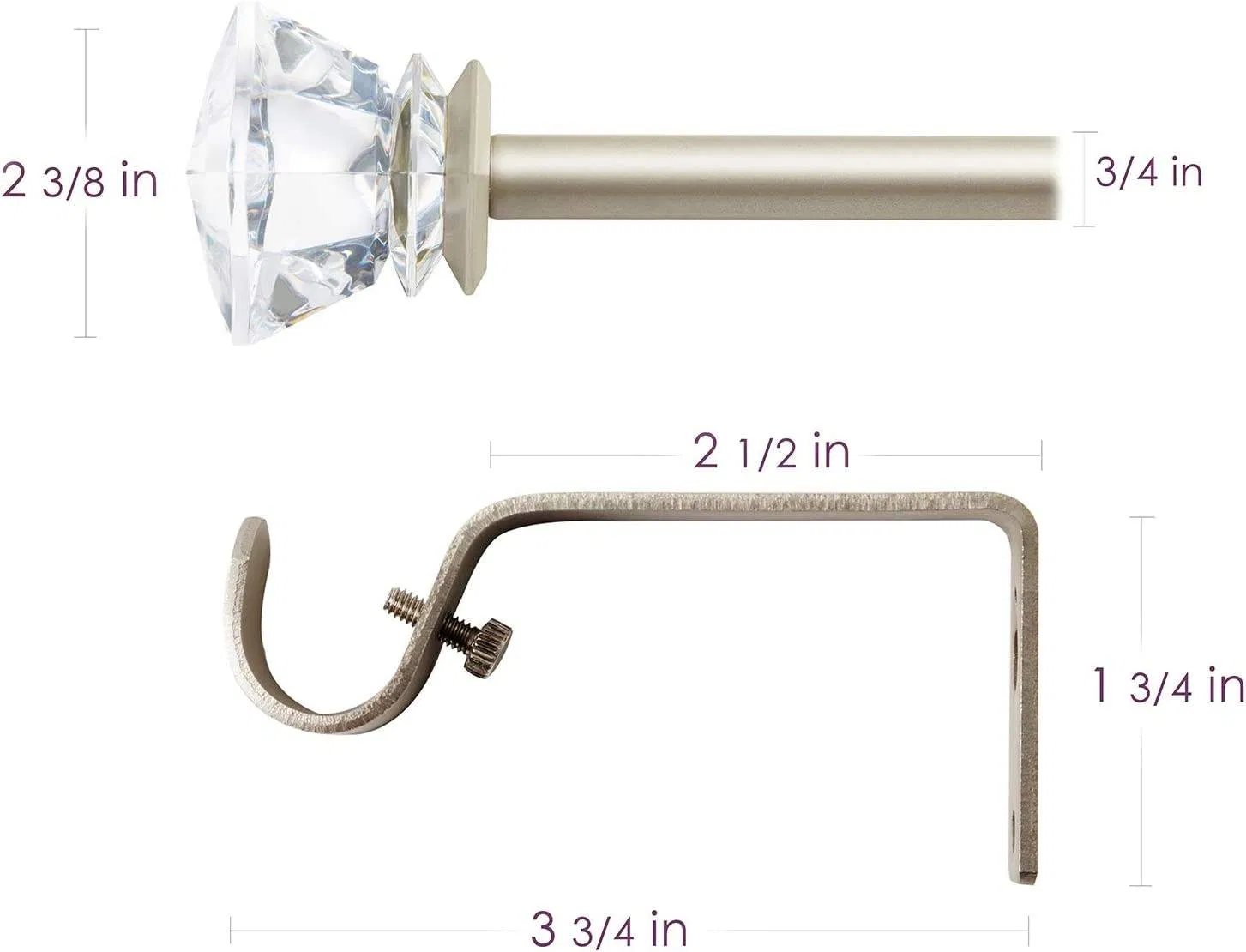 Customization Curtain Pole Accessories Adjustable Extendable Resin Curtain Rod Sets