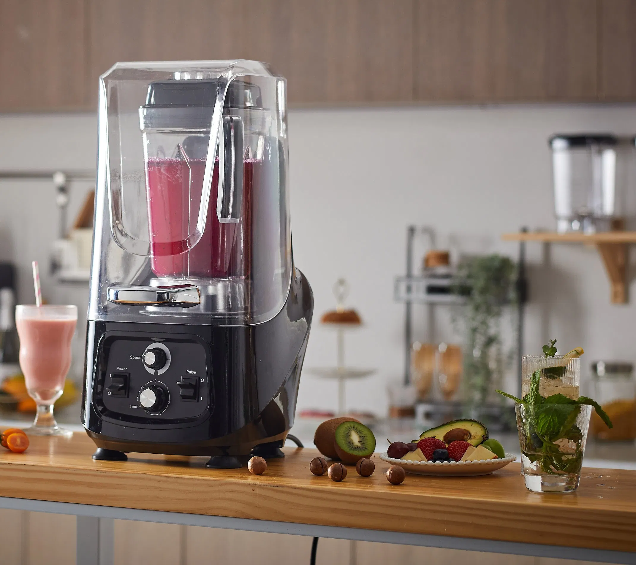 Heavy Duty Home Ice Crusher Powerful Commercial Blender with Sound Enclosure