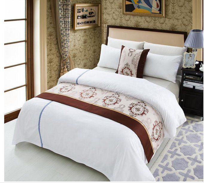 Custom Size Logo Wholesale 4PCS Polyester Bedding Set Home Hotel Bed Sheet Set Hotel Linen