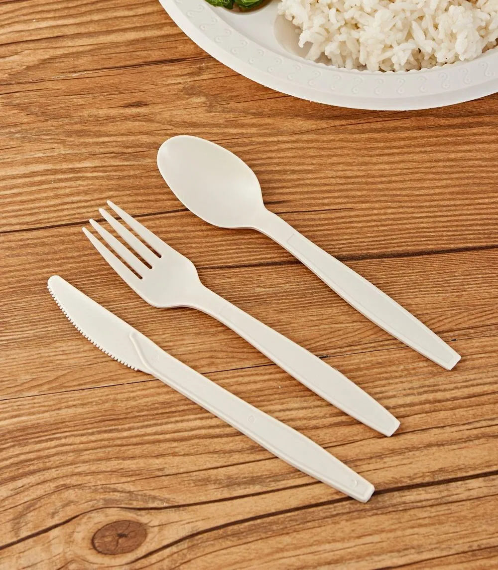 Manufacturer Biodegradable Cornstarch Disposable Cutlery Kit Knife, Fork and Spoon