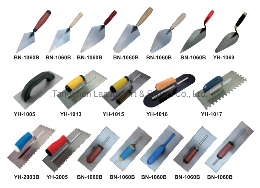 Flat Trowel Steel Plaster Trowel with Rubber Handle