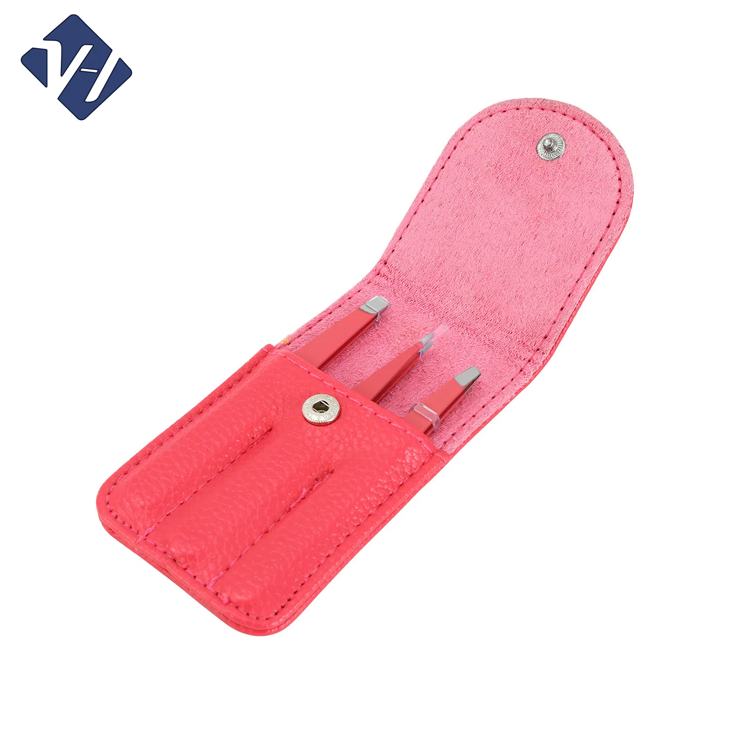 Customized Logo Personalized Slanted Volume Tweezer Red Pink Lash Extension Tweezers