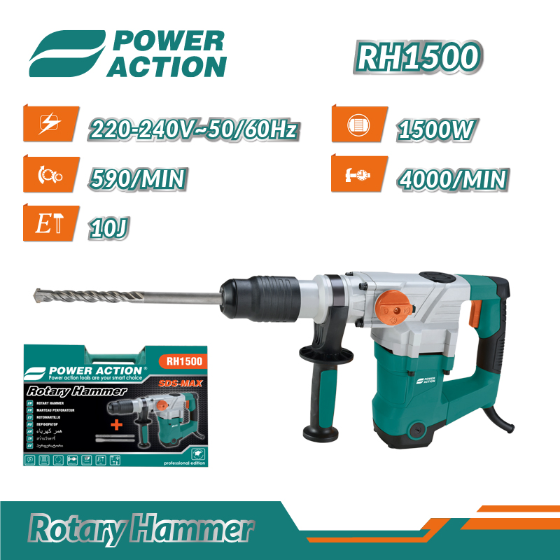 Профессиональный отбойный молоток SDS Plus 1500Вт с набором буров