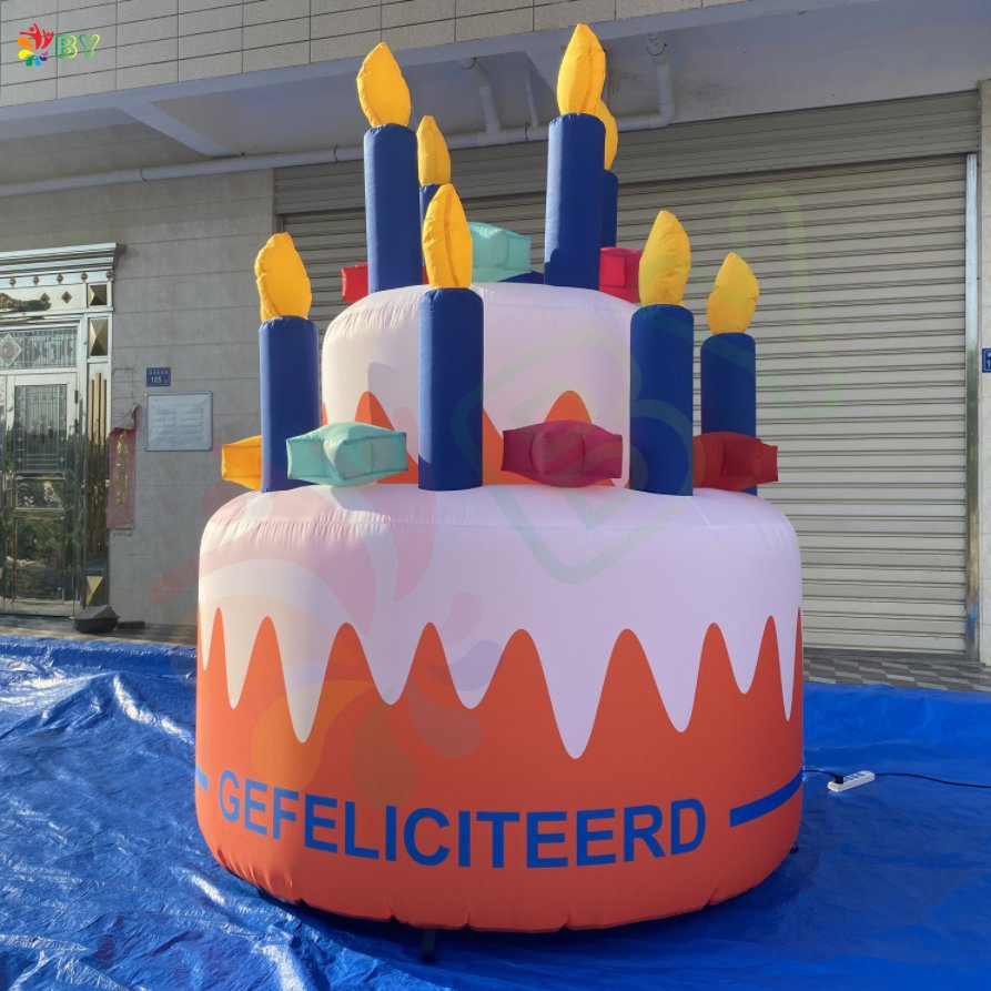 Outdoor Birthday Party Decoration Inflatable Cake with Sarah Balloon Holland Cartoon Doll for Ouwe Taart