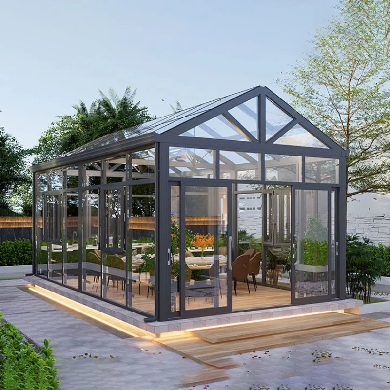 China Manufacturer Aluminum Sunrooms Glass Houses Winter Garden for Villas Terrace Roof