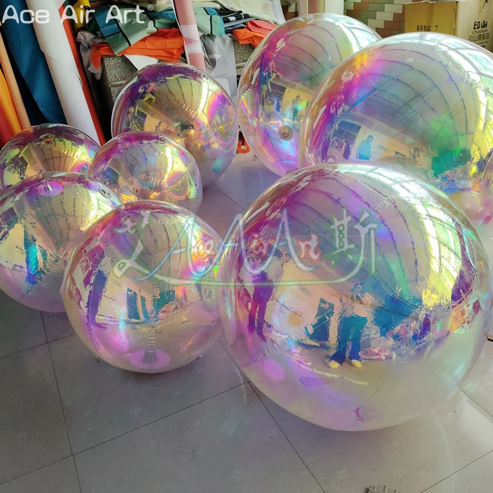 Wholesale PVC Shiny Mirror Ball Inflatable Colored Mirror Ball Wedding Decoration Balloons for Exhibition or Art Display