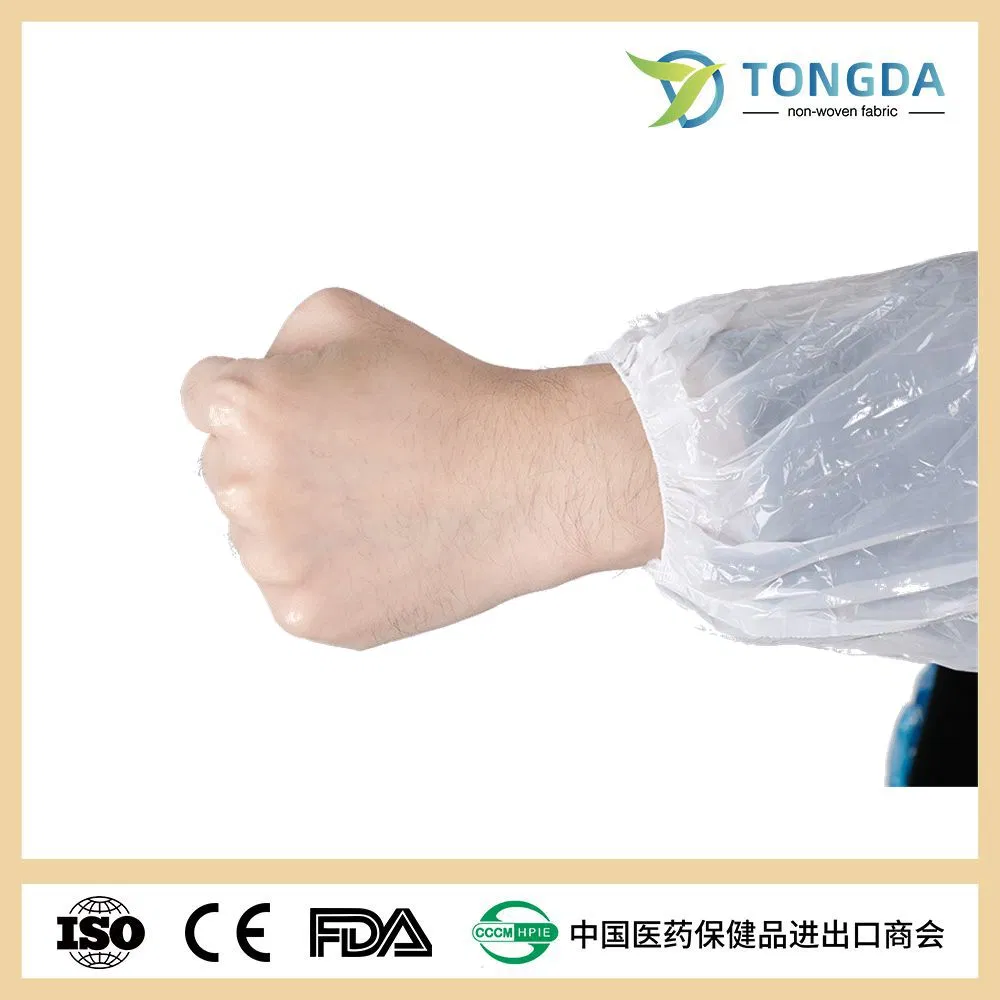 Plastic Disposable Blue PE/CPE Clear Transparent Sleeve Cover Ldpe Waterproof Arm Cover