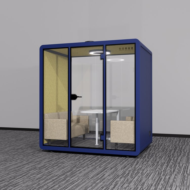 Four-Person Soundproof Focus Meeting Room with Sofa and Table for Study Area