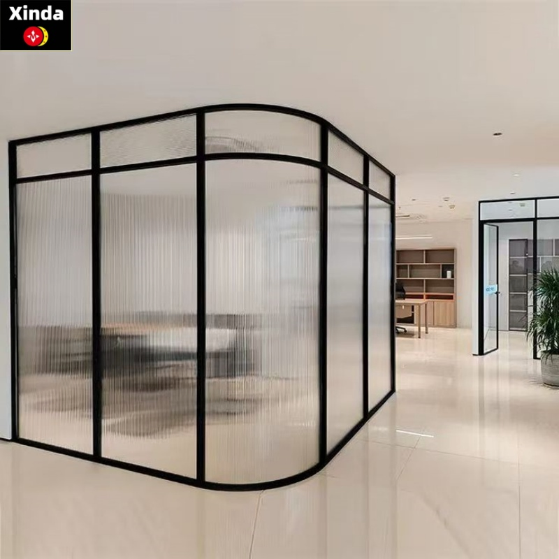 Glass Partition Wall Frameless Glass Partition Wall for Meeting Single Glass Partition Easy Assembled