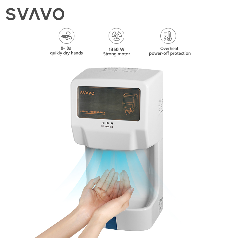 1350W Powerful Quick Drying Autoamtic Hand Dryers Infrared Sensor Electric Hand Dryer with Water Tray