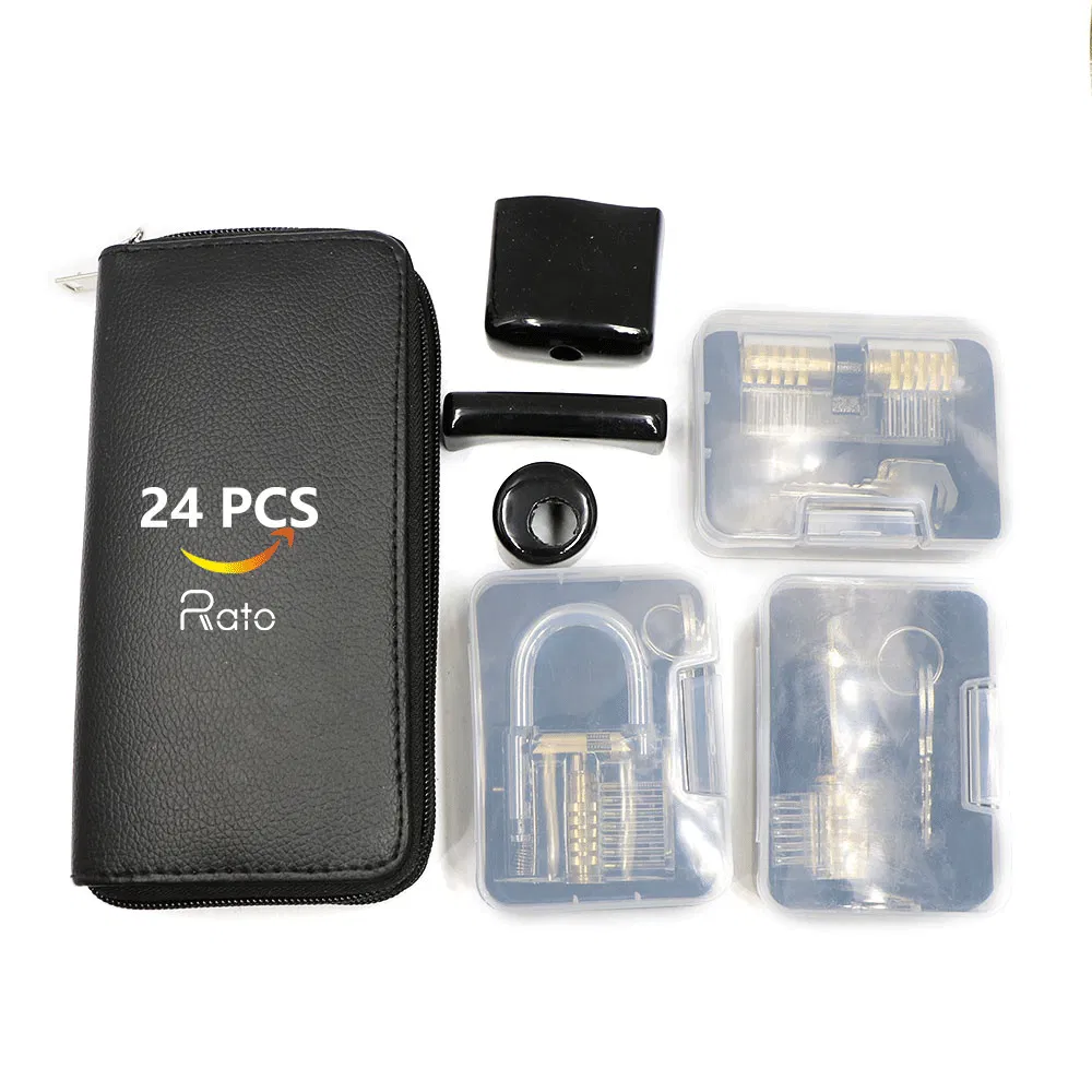24 PCS Training Skill Three Practice Locks Lock Pick Repair Locksmith Set