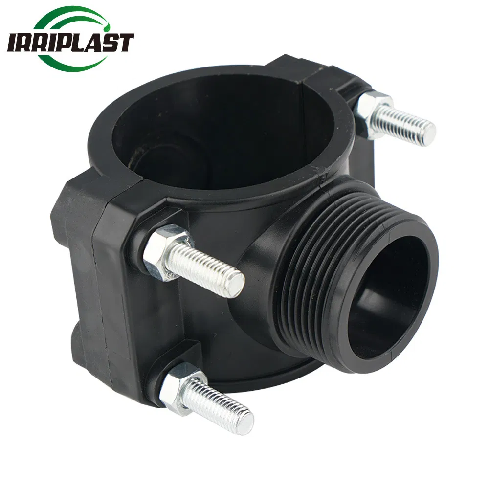 Good Quality Raw Material Axial HDPE Fitting Plumbing Irrigation Saddle with Single or Double Output