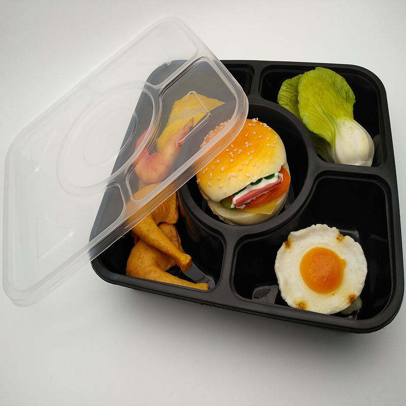 Biodegradable Classic Disposable Plastic PP Injection Square Cheap Custom Logo Food Container with Lid