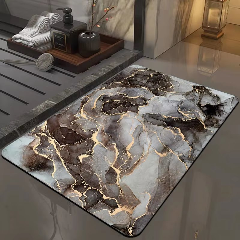 Non Slip Marble 3D Washable Disposable Diatomite Mud Anti Skid Bathroom Floor Mat