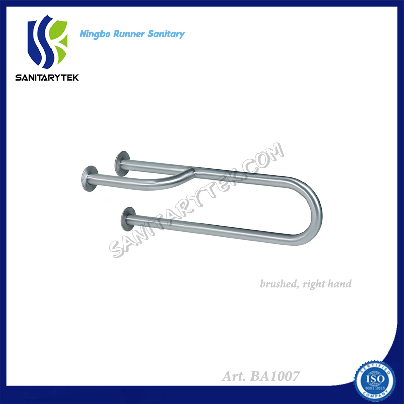 Grab Bar with Left Support Stainless Steel White