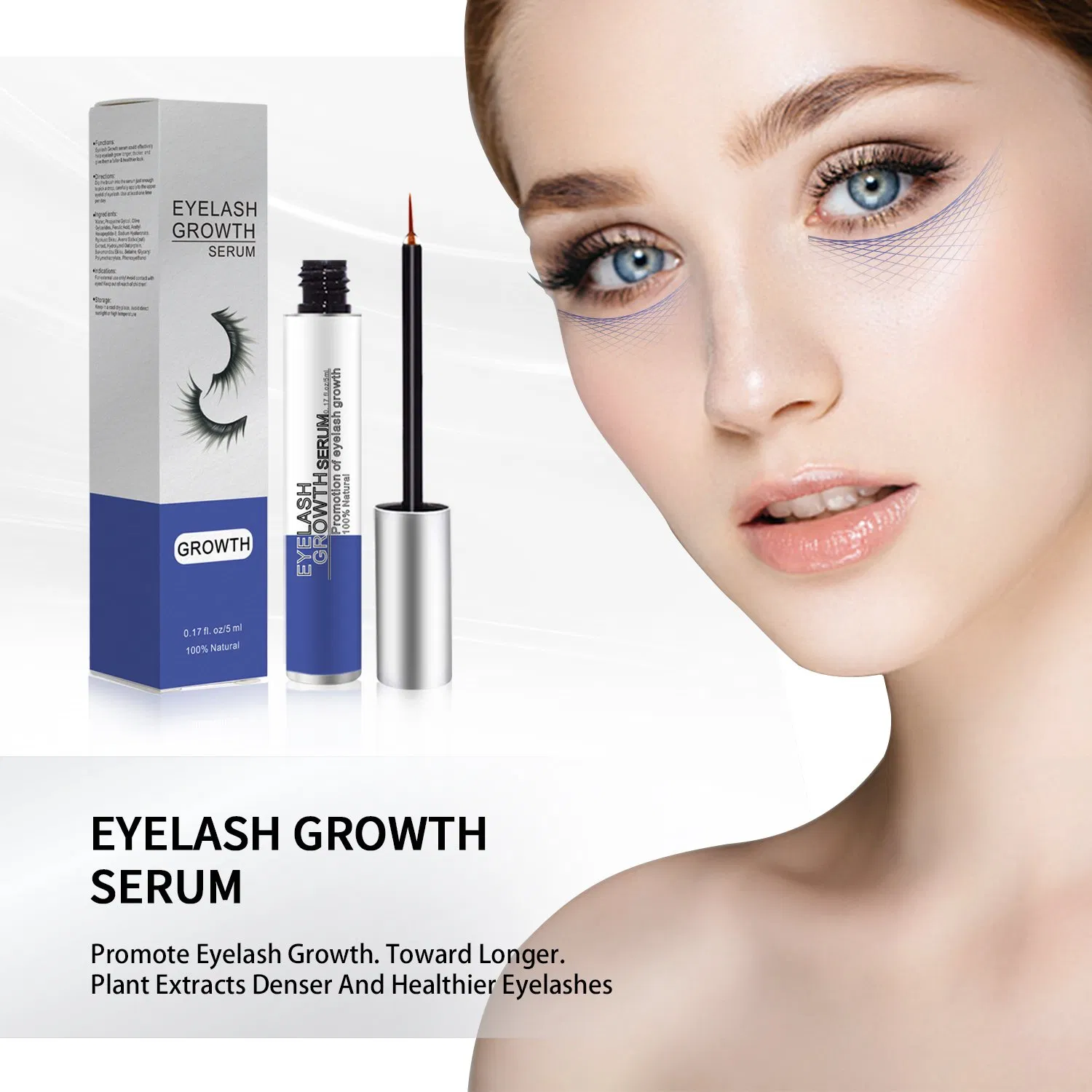 Eyelash Enhancing Serum Growth Treatments Wholesale Custom Oil Free Vegan 100% Natural Organic Private Label Eyelash Serum