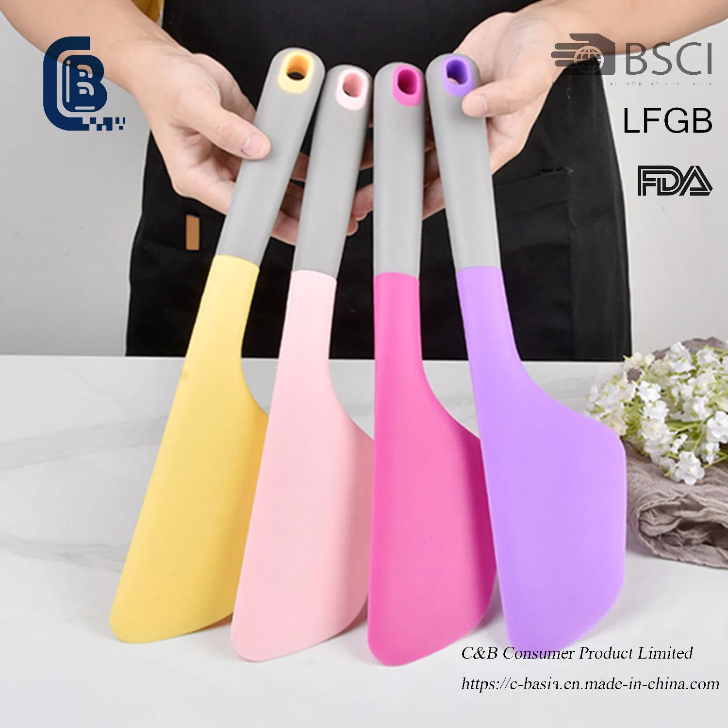 Non-Stick Silicone Cake Scraper - Heat-Resistant Baking Spatula for Cream & Butter