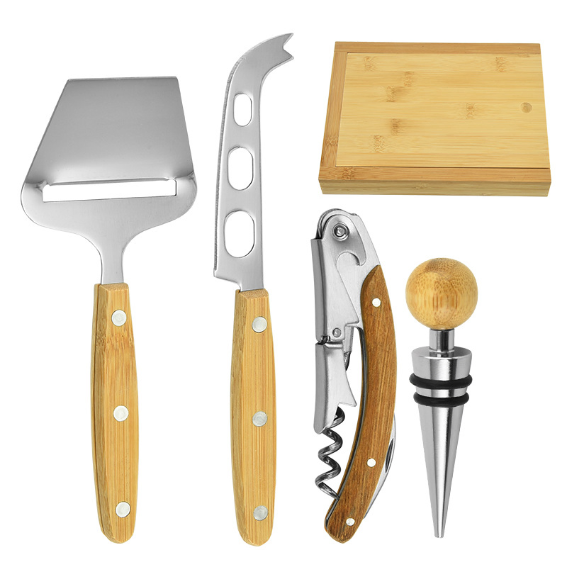 Wine & Cheese Knives Bamboo Set