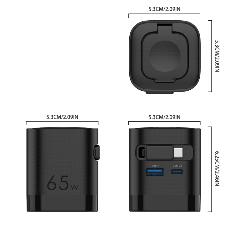 Беспроводной зарядник GaN 65W для телефона и часов