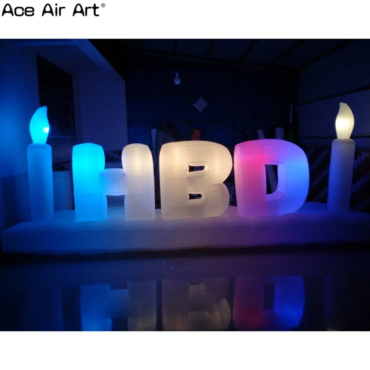 Inflatable Decorative Letters 'hbd' with Colored LED Lights for Birthday Parties