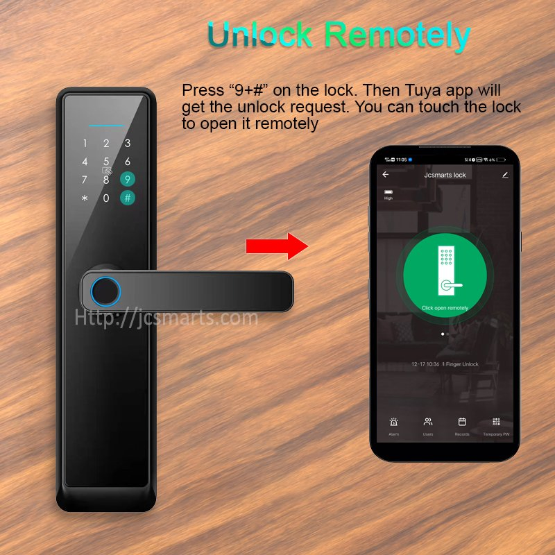 Wholesale Tuya WiFi Intelligent Smart Lock with 5050 Mortise on Wooden Door