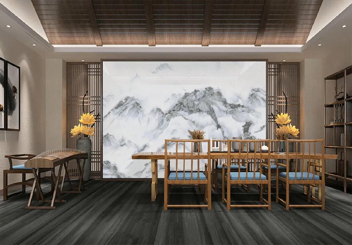 China Mountain and Sea Old Fashion High Quality Porcelain Big Slab Sintered Stone 1200*2400mm