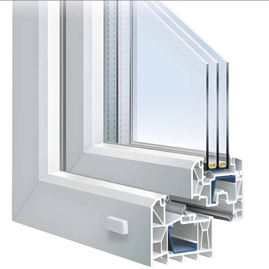 Frosted Glass Single Leaf UPVC Bathroom Door with Ventilation Bottom