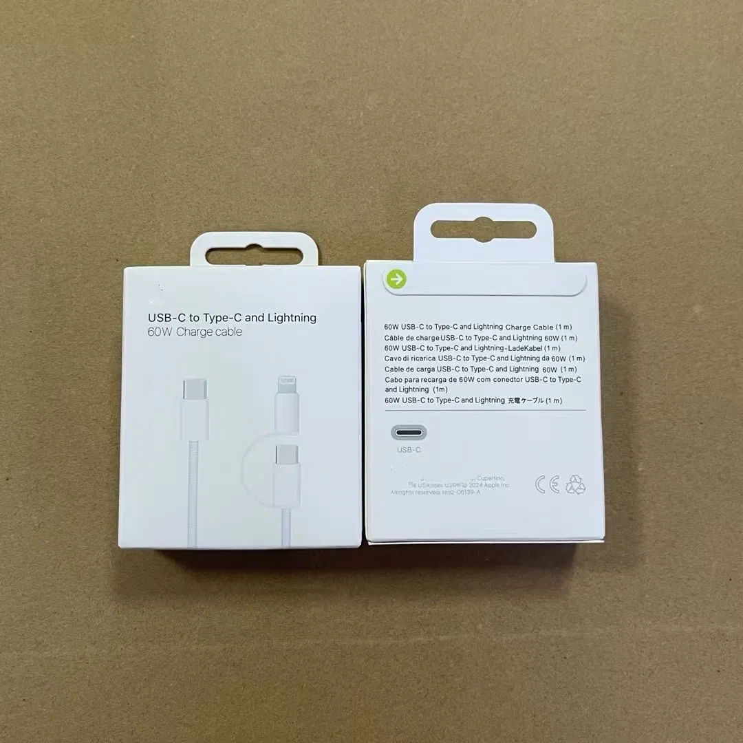 Кабель USB-C/Lightning 2 в 1, 60Вт, 1м