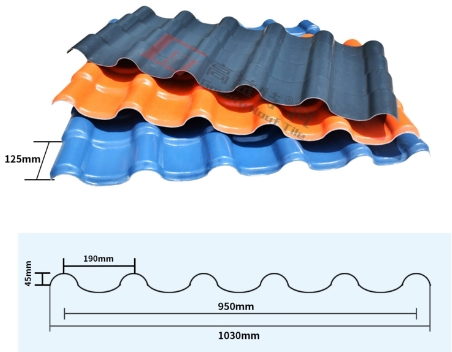 House Roof Material ASA UPVC Roofing Tile Long Span Heat Insulation Plastic Roof Sheet