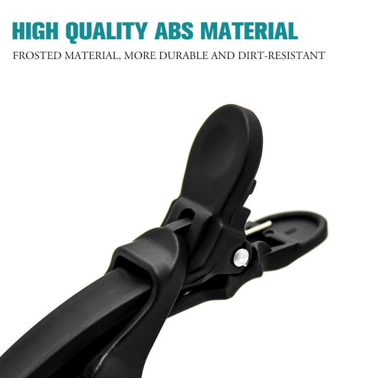 Custom Hight Quality Matte Black Plastic Alligator Hair Clip Professional Salon Styling Sectioning Alligator Clips for Hair