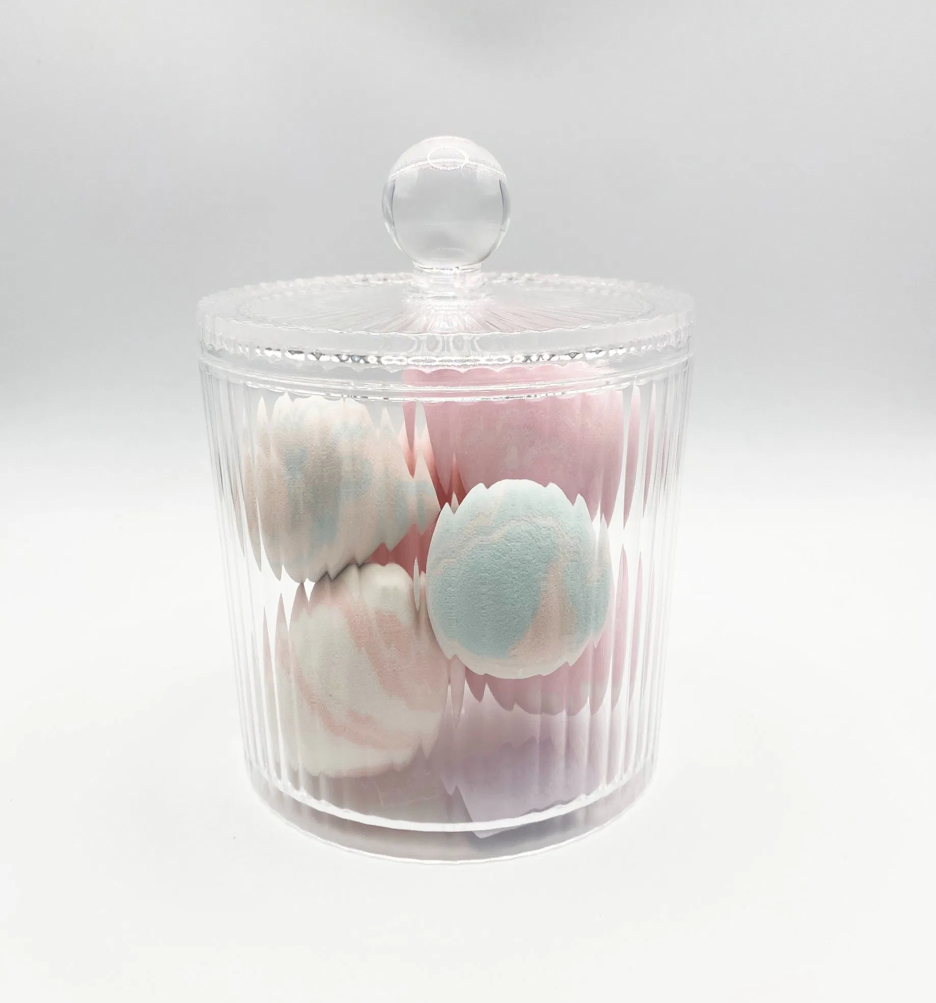 Luxury Transaprent Lady's Beauty Makeup Tools Blender Sponge Organizer Box