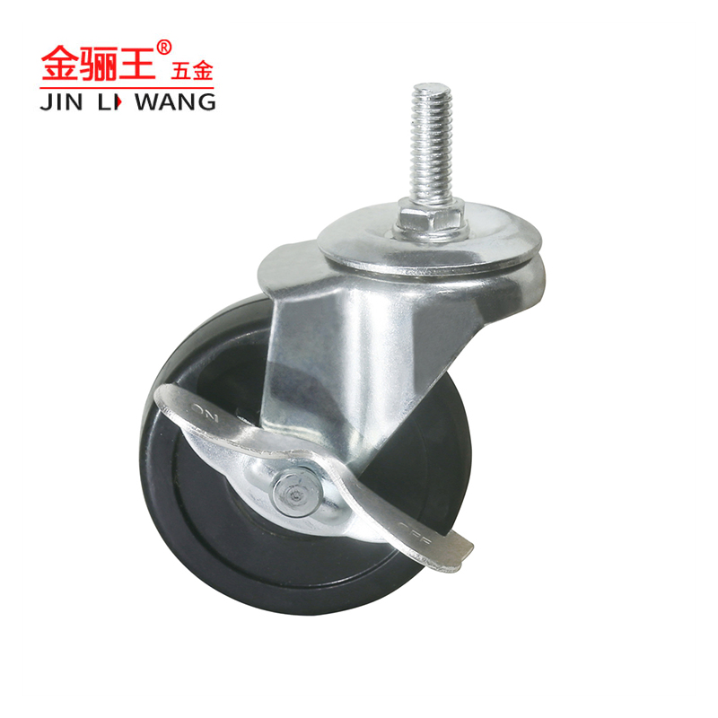Factory Price 40mm 2.5inch Rubber Casters Wheels Furniture Industrial Heavy Duty Fixed Rotating Threaded Stem Caster Castor
