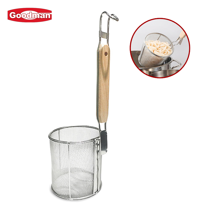 Kitchen Accessories Colanders & Strainers Wooden Handle for Food Dumpling Stainless Steel Fine Mesh Pasta Basket Strainer