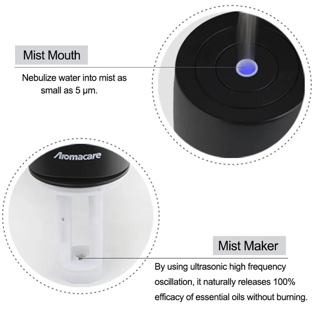 Home Black 4L Knob Domestic Air Quality Monitoring LED Light Ultrasonic Desktop Water Humidifier for Room