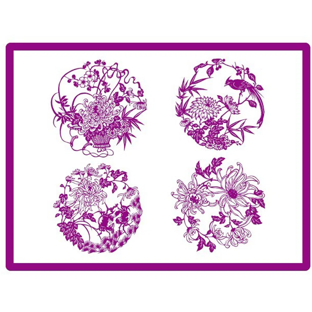 Silicone Self-Adhesive Mat with Chinese Design for Decoration