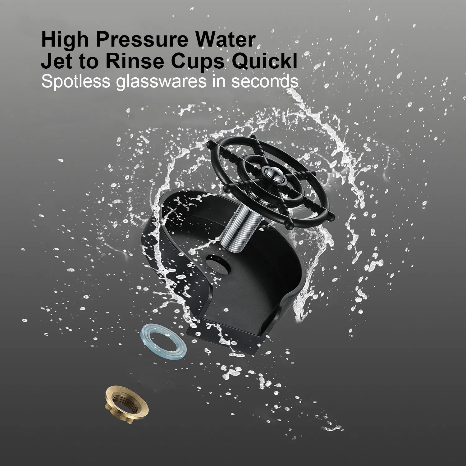 Aquacubic Quick Bar Glass Rinser ABS Kitchen Sink Automatic Flushing Device