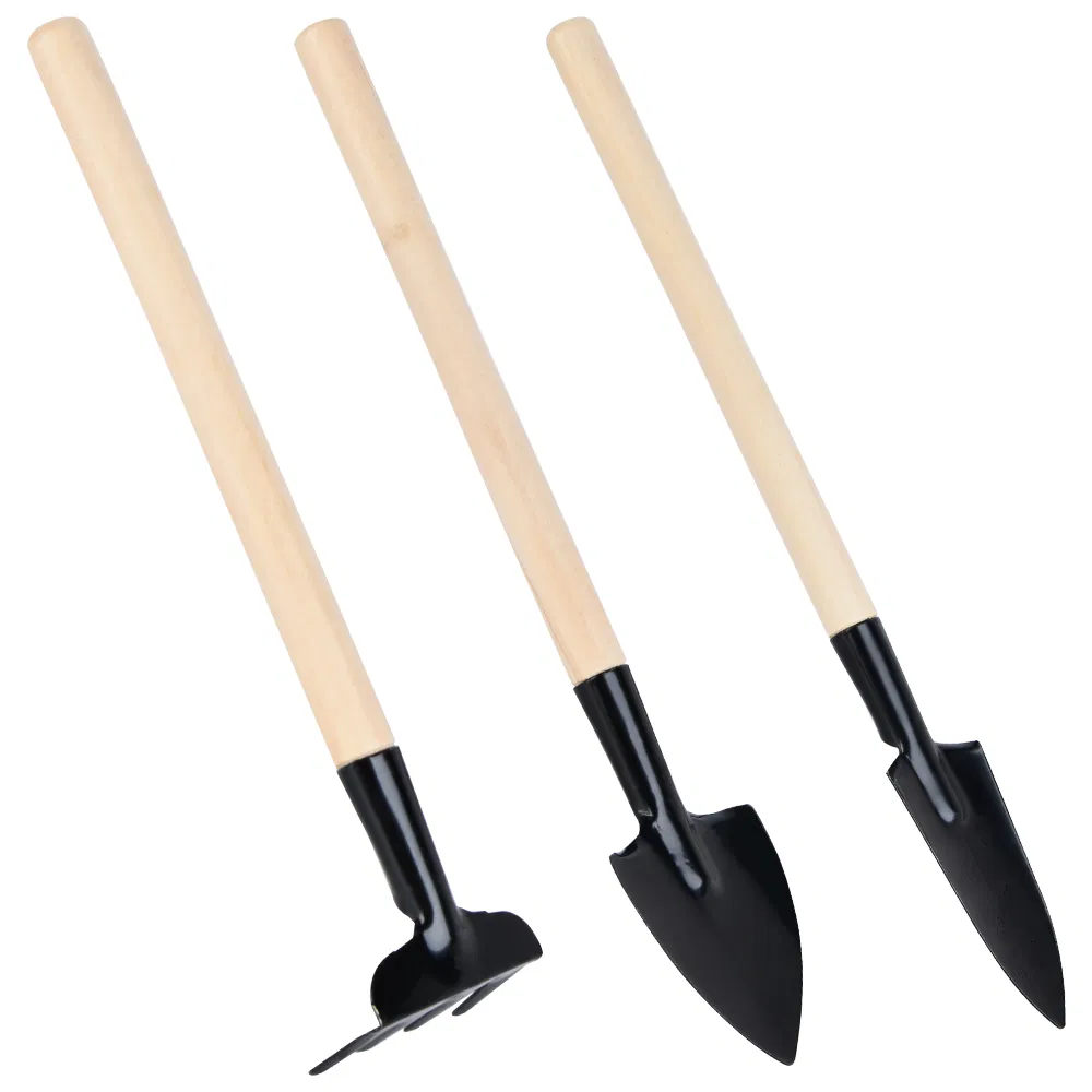 Durable Metal Mini Safe Children's Garden Hand Tools Garden Large Shovel/Small Shovel/Fork with Wooden Handle for Kids