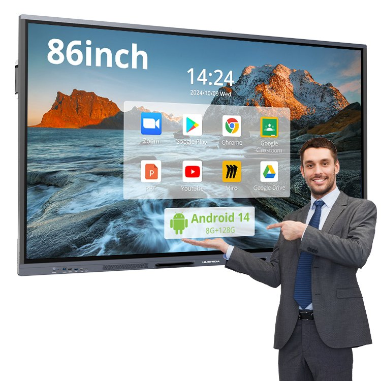 65-дюймовый интерактивный сенсорный дисплей Android 14