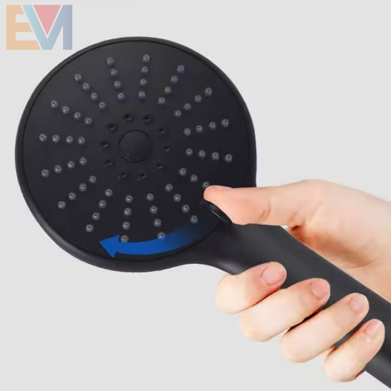 Modern Black in Wall Mounted Shower Head Bath Mixer Bathroom Shower Faucet Set